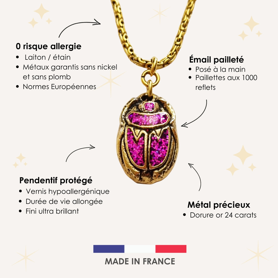 Collier Scarabée KHEPER VIOLET