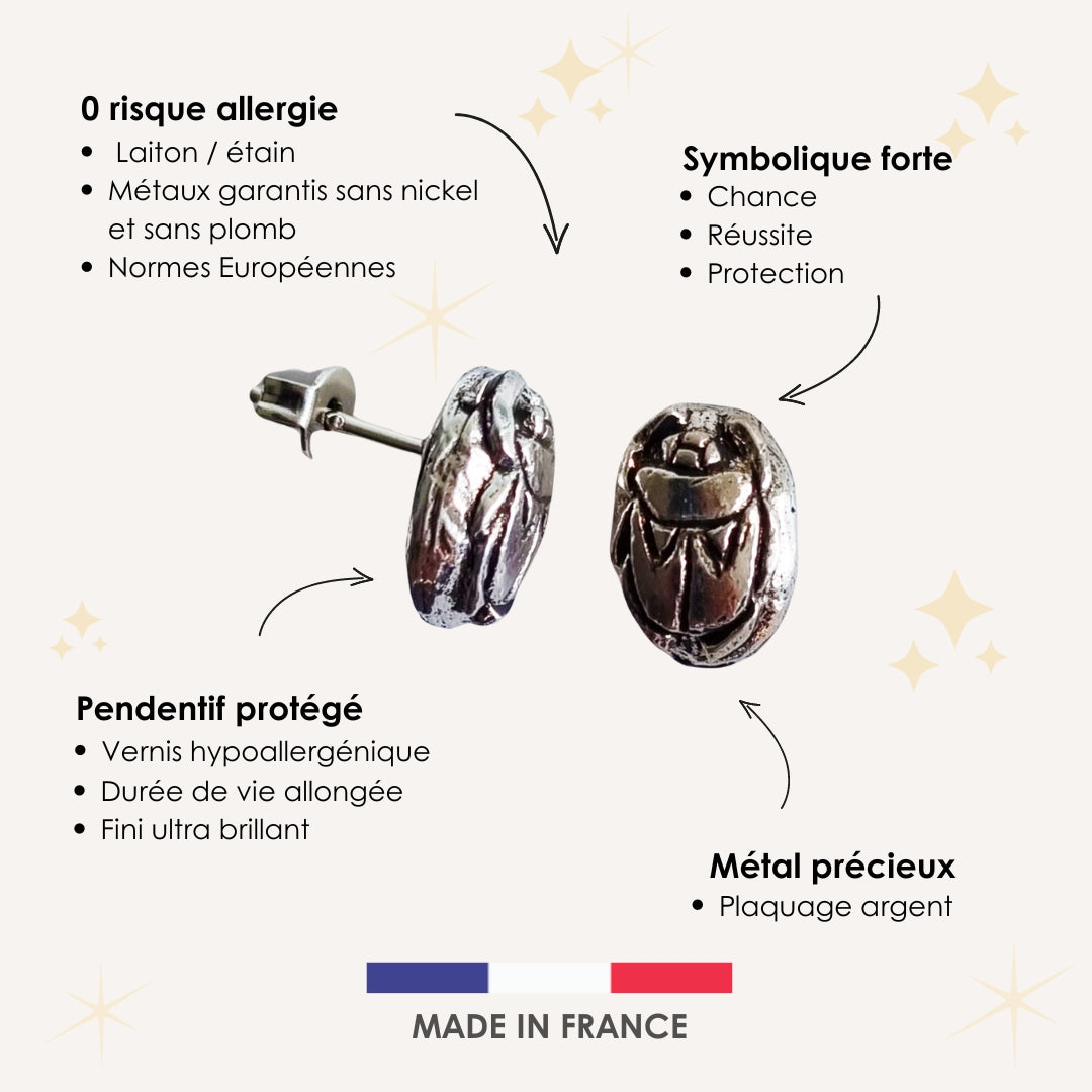 Boucles d'oreilles SCARABÉES KHEPER