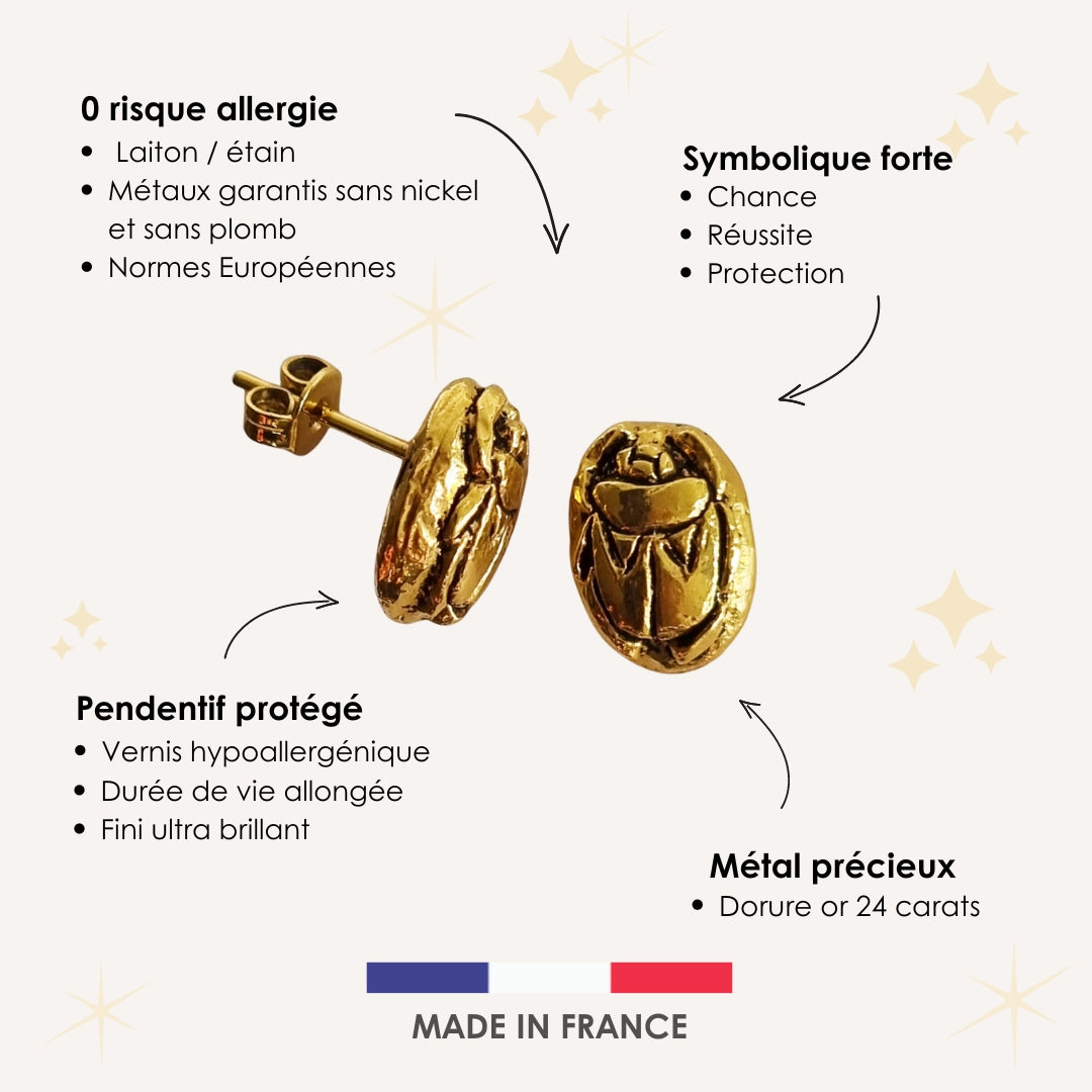 Boucles d'oreilles SCARABÉES KHEPER