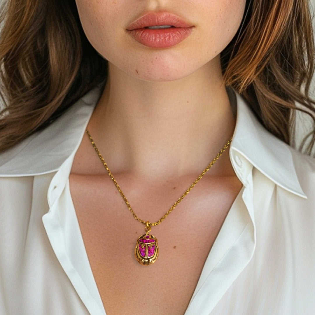 Collier Scarabée KHEPER VIOLET