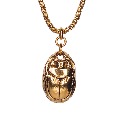 collier scarabée doré à l'or fin 24 carats