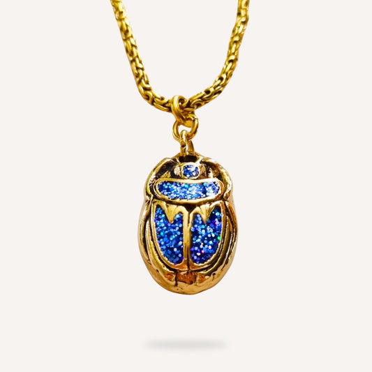 Collier Scarabée KHEPER BLEU