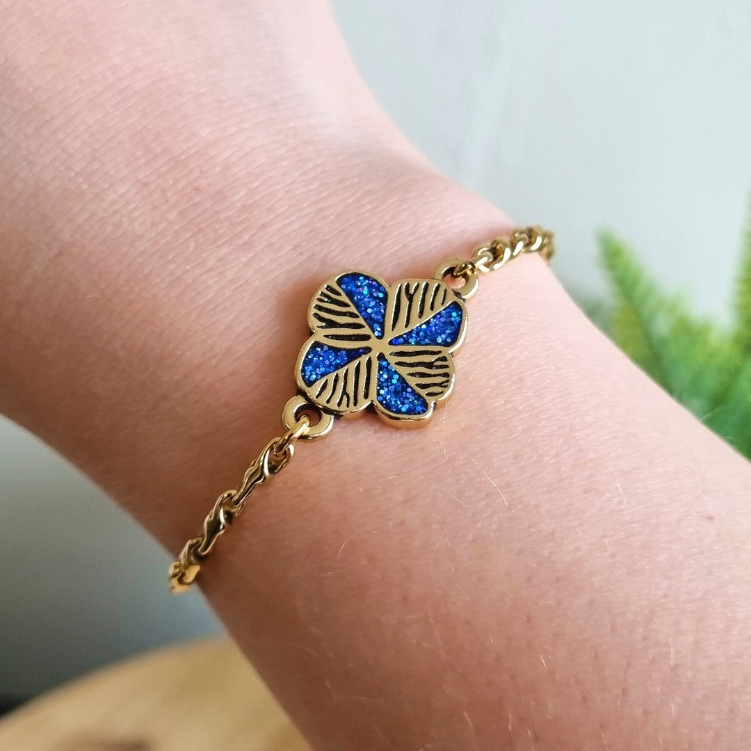 Bracelet SEVEN | Trèfle à Quatre Feuilles bleu